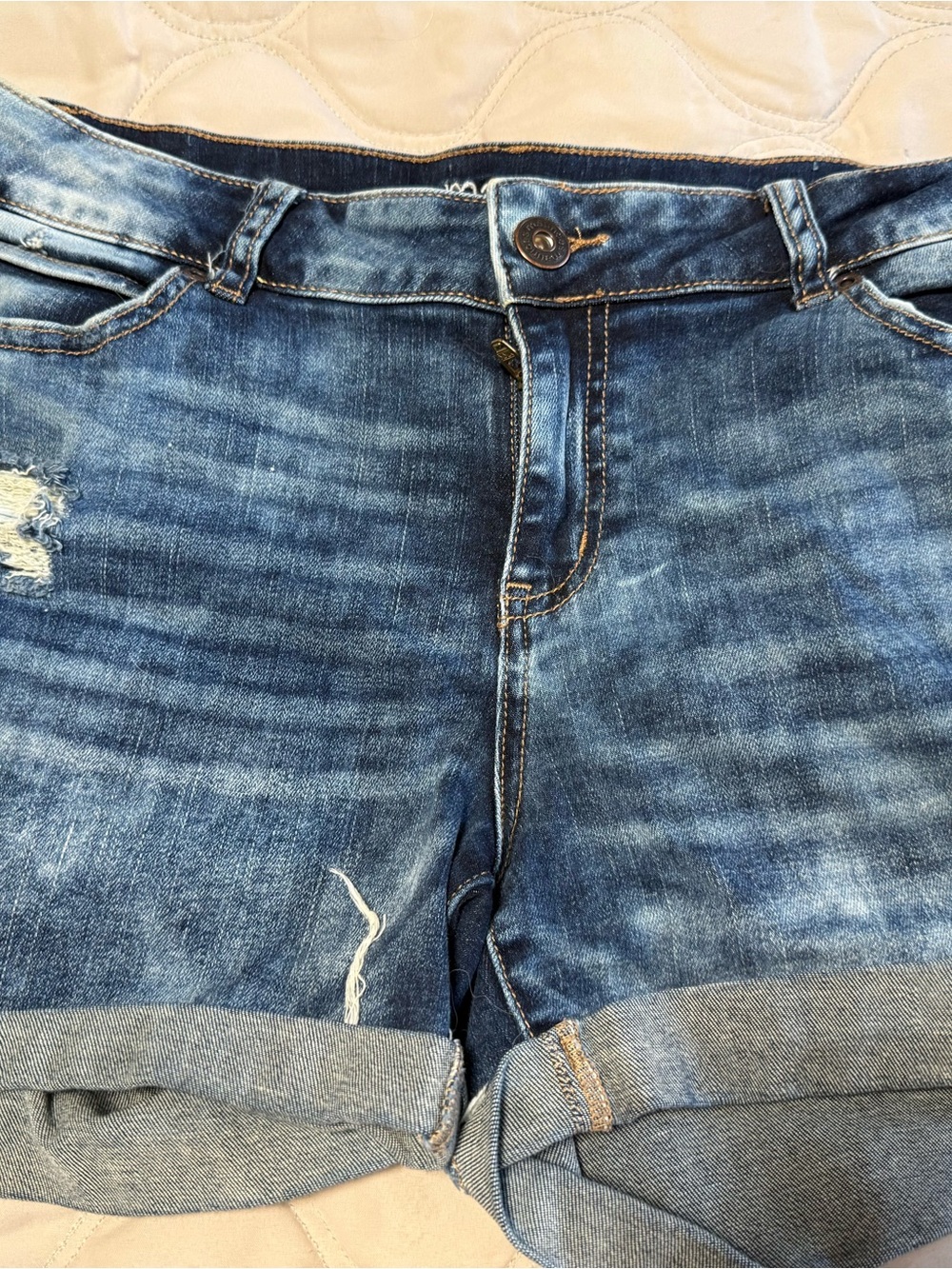 Maurices Blue Denim Boyfriend Shorts